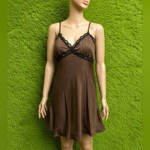 Wild Fable Chocolate Chemise with Ebony Lace